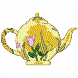 Teapots Embroidery Design 3 Teapots Embroidery Design 3